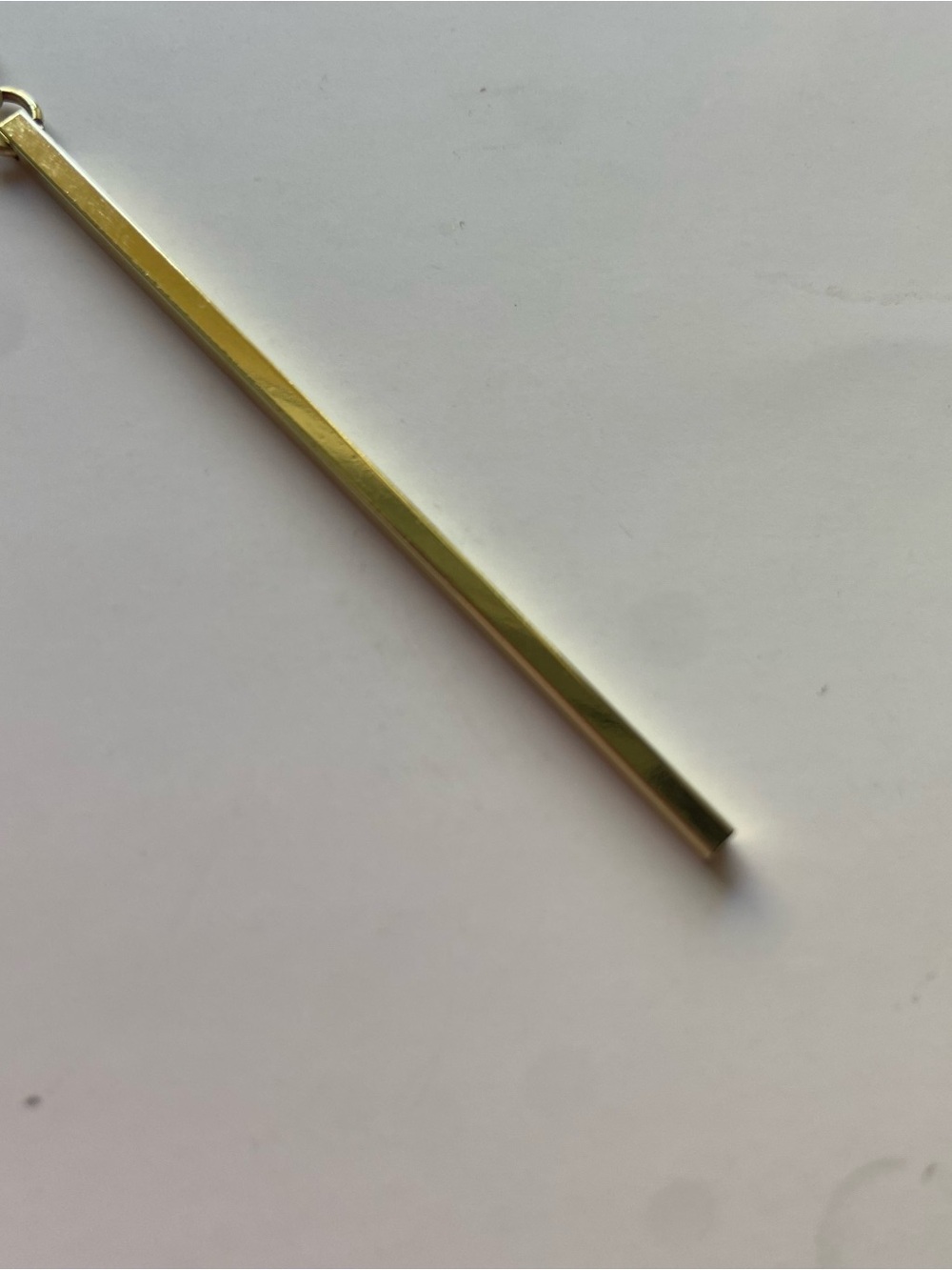 Minimalist Gold Plated Bar Pendant Necklace with vintage vibes, 28”